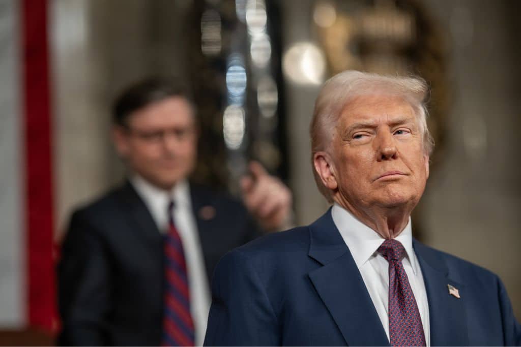 President Donald Trump delivers an address before a joint session of Congress on March 4, 2025.