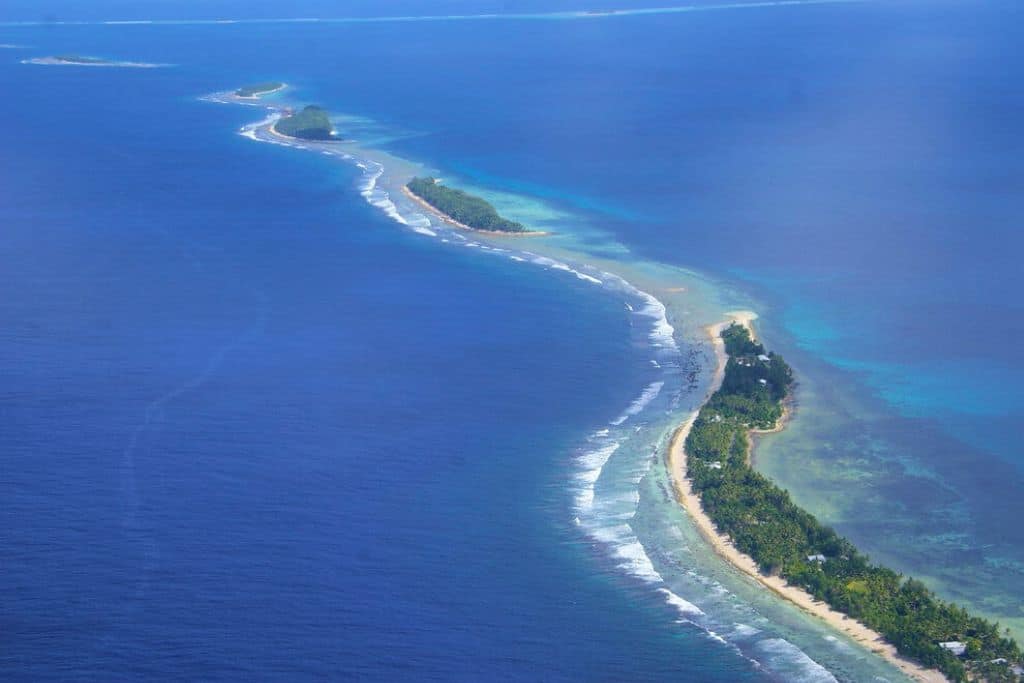 Aerial view of Tuvalu.