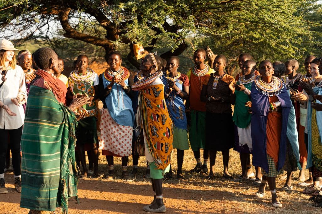 Meeting the local community in Kenya’s Laikipia County.
