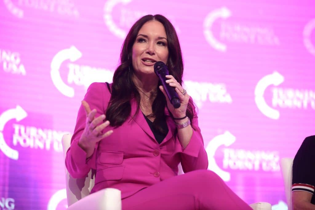 Former Director of the Domestic Policy Council Brooke Rollins speaking with attendees at the 2021 Young Women's Leadership Summit hosted by Turning Point USA at the Gaylord Texan Resort & Convention Center in Grapevine, Texas.