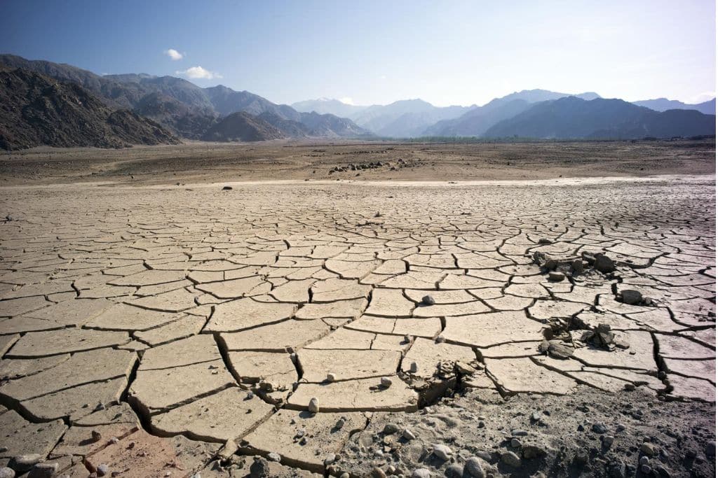 Dried out landscape in Ladakh, India.
