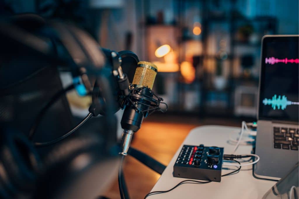 Studio recording for environmental pocasts.
