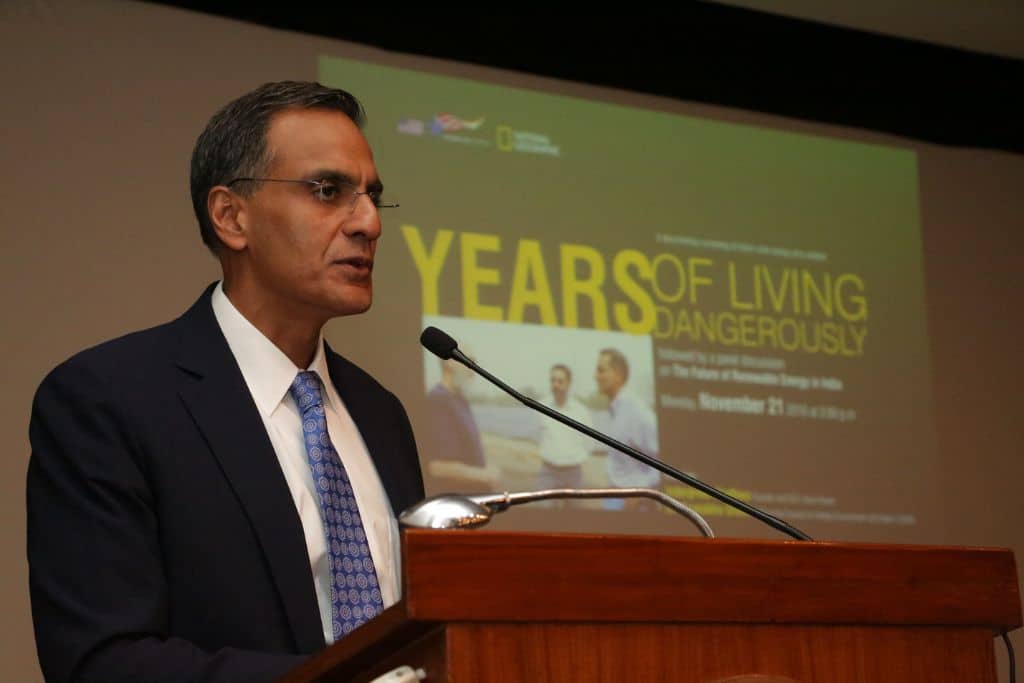 Former US ambassador to India Richard Verma remarks at a screening of Years of Living Dangerously at American Center November 21, 2016.