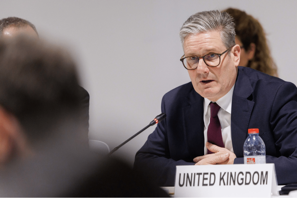 UK Prime Minister Keir Starmer speaking at COP29.